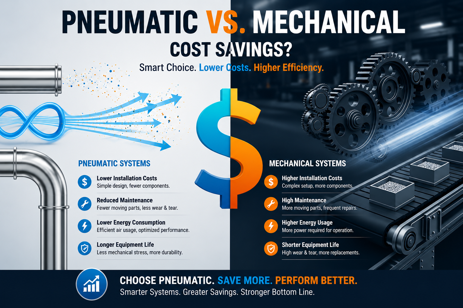 Pneumatic vs. Mechanical Conveying: Which System Maximizes Savings for Your Business?