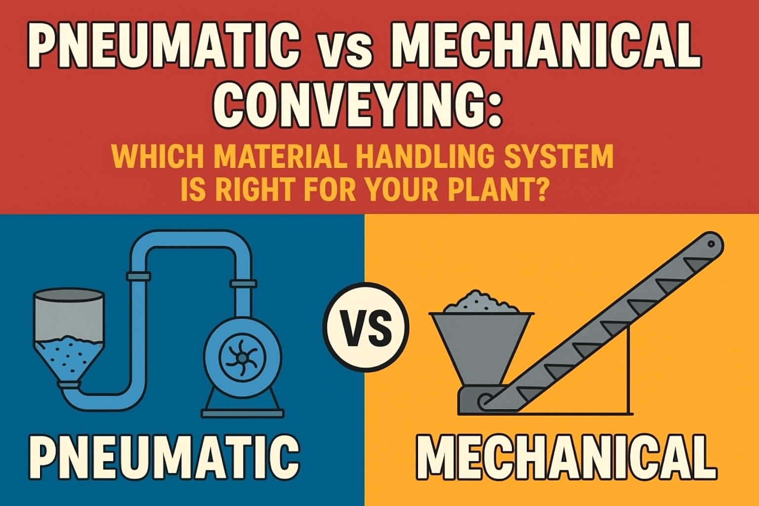 Pneumatic vs Mechanical Conveying: Which Material Handling System is Right for Your Plant ?